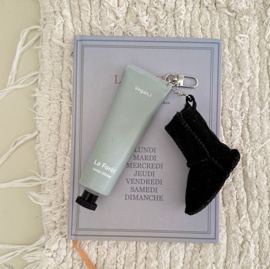 Winter Bootie Vegan Hand Cream Keychain Set Bag Charm