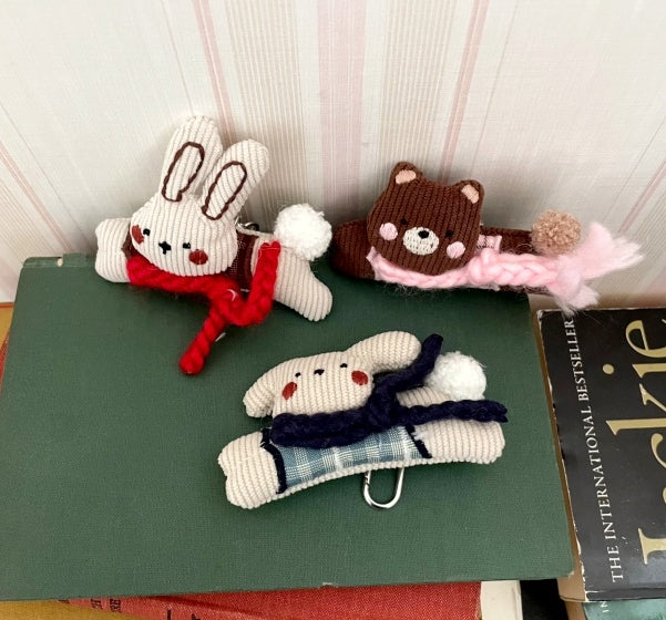 Winter Scarf Animal Friends Plush Keyring