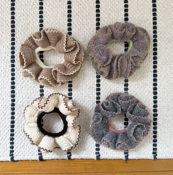 Soft Ruffle Scrunchie – Cozy Knit Collection