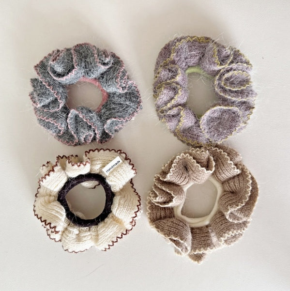 Soft Ruffle Scrunchie – Cozy Knit Collection