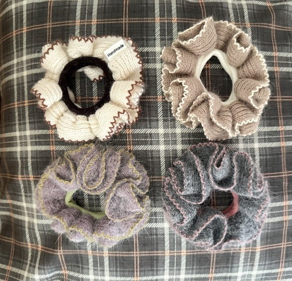 Soft Ruffle Scrunchie – Cozy Knit Collection