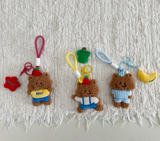 Lulu Teddy Trio Keyring Collection