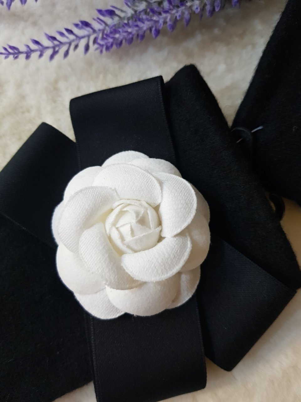 Camellia Ribbon Wool Gloves