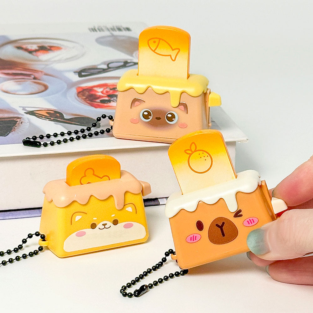 Pop-Up Toast Toaster Clicker Keychain – Fun Sound & Fidget (12Pcs) - Luckyplanetusa