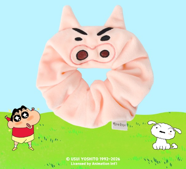 Crayon Shin-chan Embroidered Plush Scrunchie