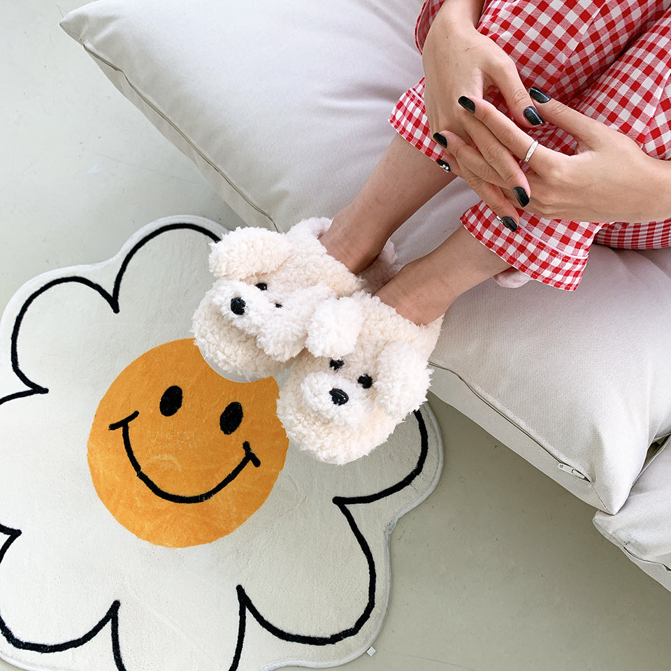 Fluffy Adorable Poodle Slippers - Golden Doodle Home Slippers – Little ...