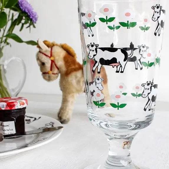 1537  Vintage Glass Cup- Large  2Pcs Gift SET Drinkware