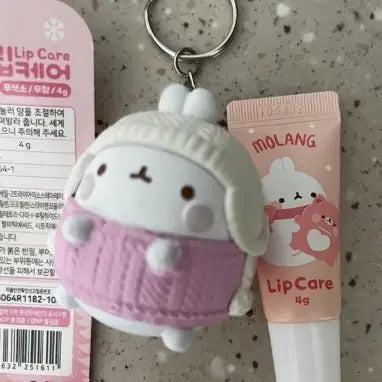 Molang Lip Care Lip Balm Gift Set with Figure Keyring