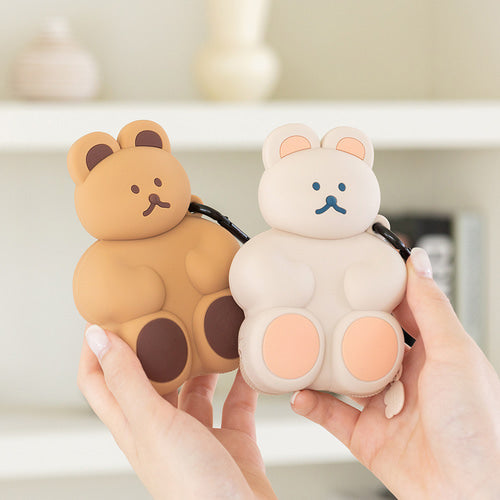 Brunch Brothers 3D Bear Silicone Pouches/ Coin Purse/ Bag Charm wallet/ Key Ring