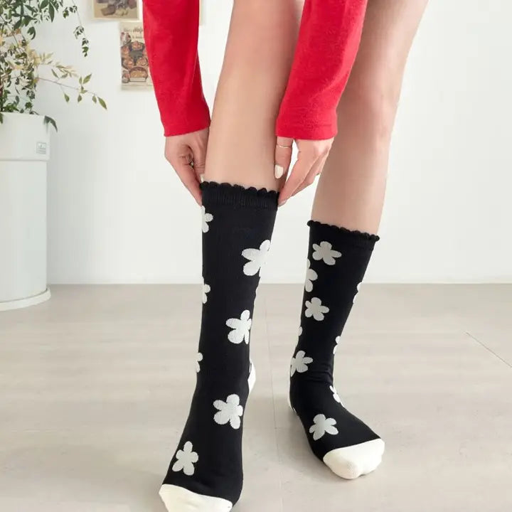Daisy Mid Calf Cotton Anckle Socks