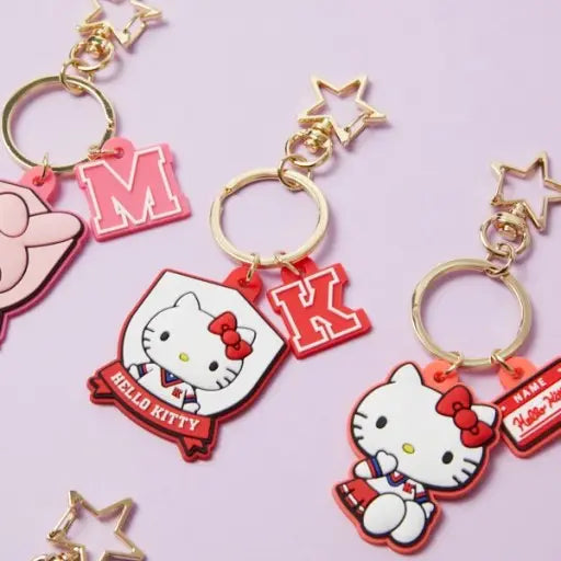 Sanrio Varsity School look style keyring Random Zipper Charm