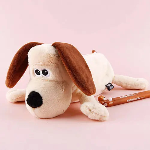 Wallace & Gromit Plush Gromit Dog Pencil Case Pouch - Luckyplanetusa