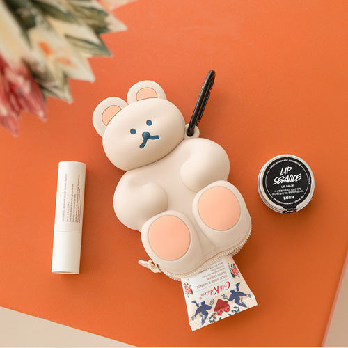 Brunch Brothers 3D Bear Silicone Pouches/ Coin Purse/ Bag Charm wallet/ Key Ring - Luckyplanetusa