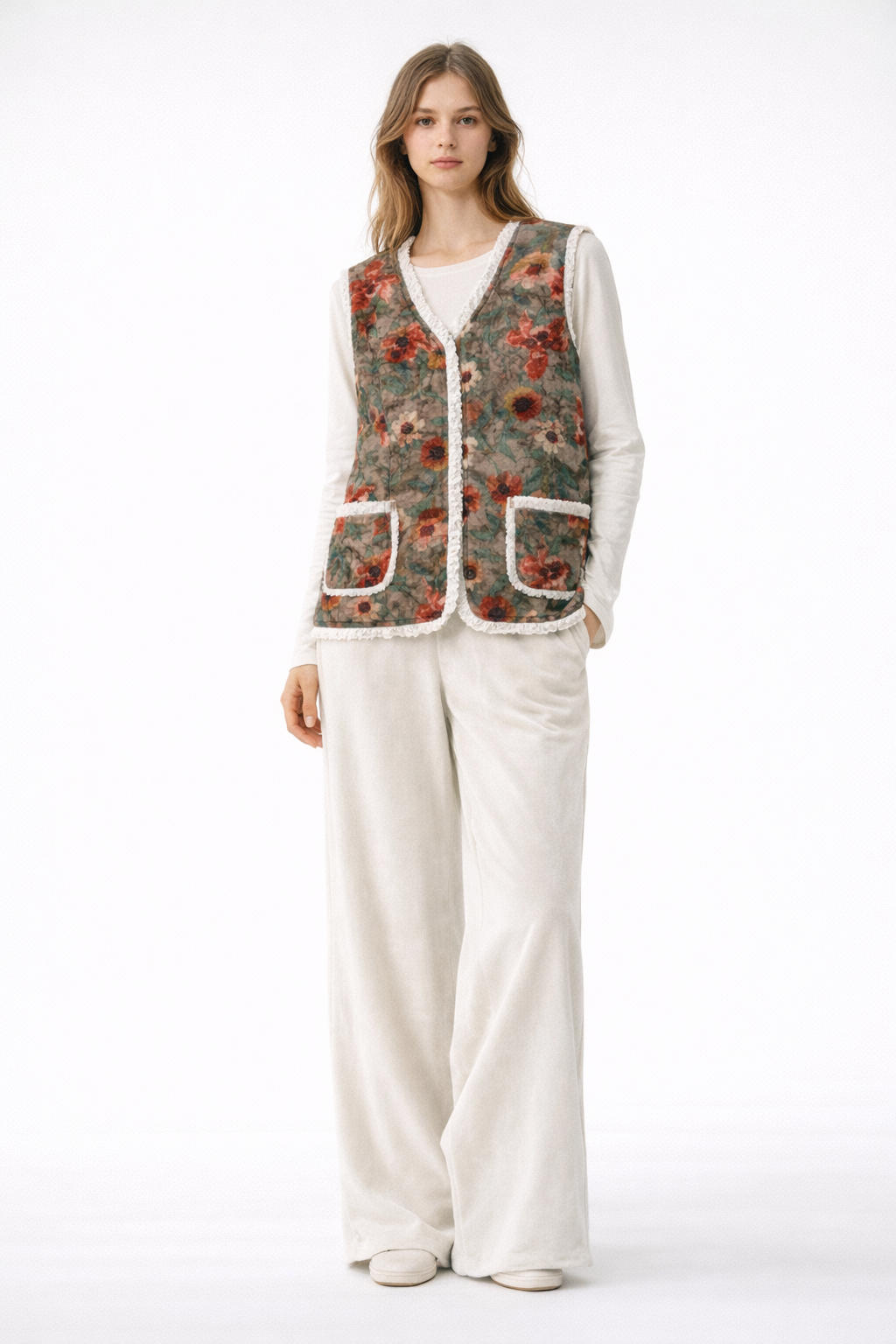 K-Bloom Quilted Granny Vest Vintage look - Luckyplanetusa