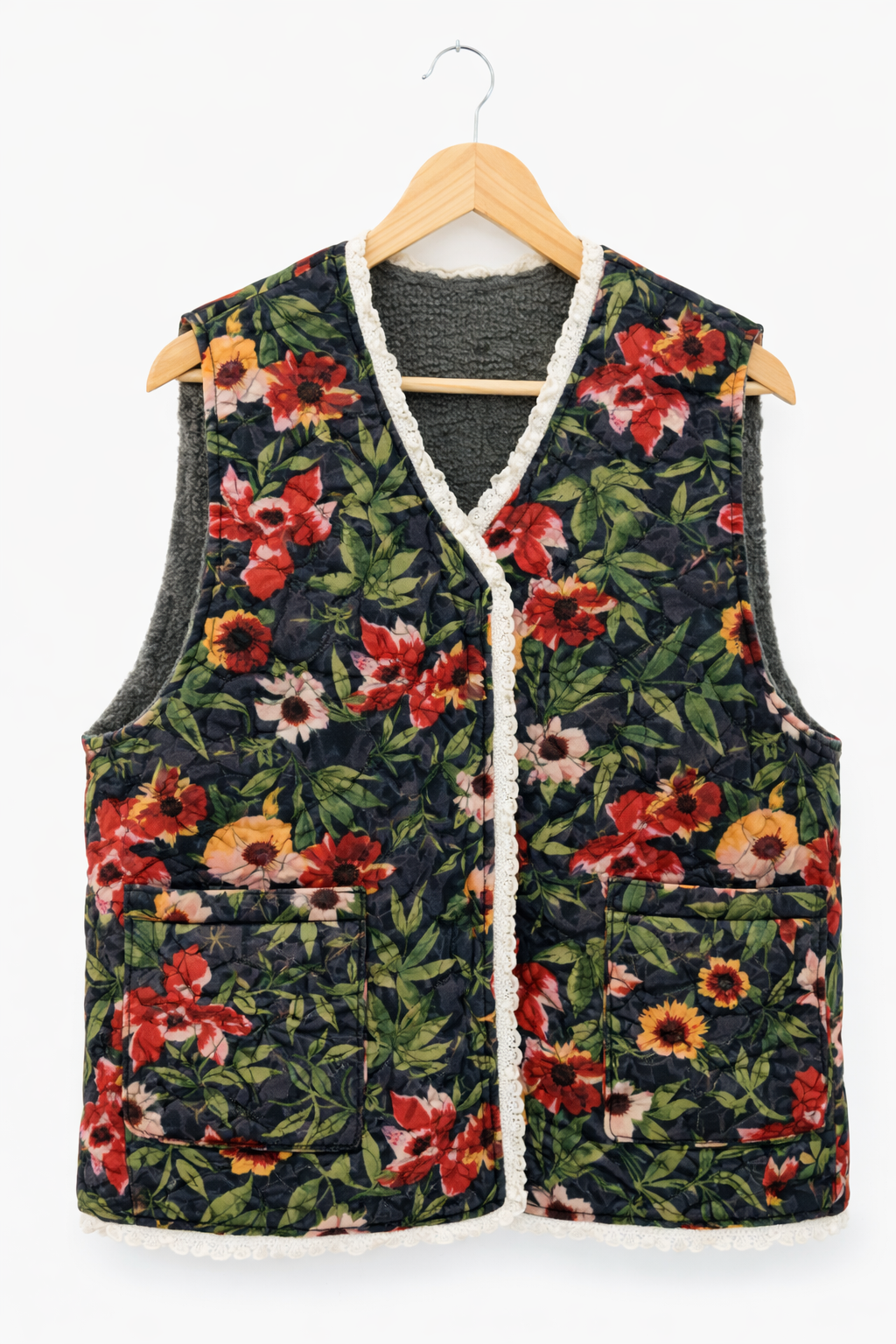 K-Bloom Quilted Granny Vest Vintage look - Luckyplanetusa
