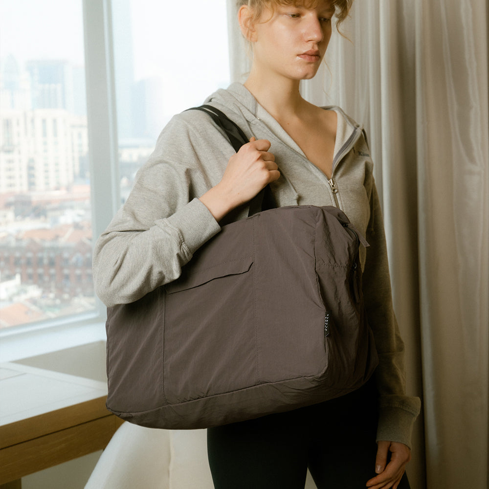 FeatherLite Foldable Travel Tote – Grey