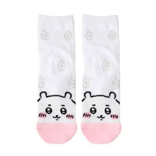 Chiikawa Flower Mid-Crew Soft Cotton Socks