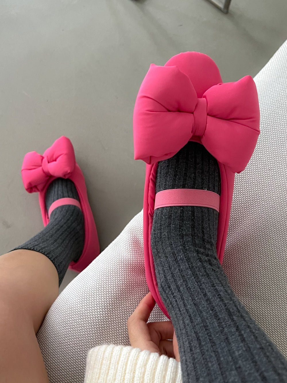 Balletcore Padding Flat Shoes Loafer Maryjane-High Quality Big Ribbon/Bow