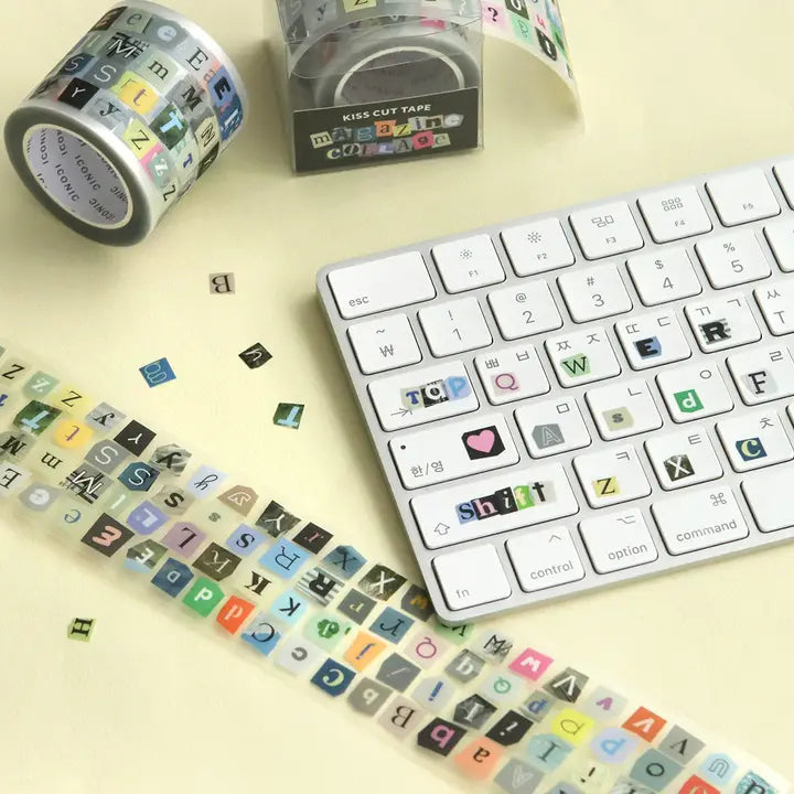 Magazine Collage Kiss Cut Tape – Alphabet & Words