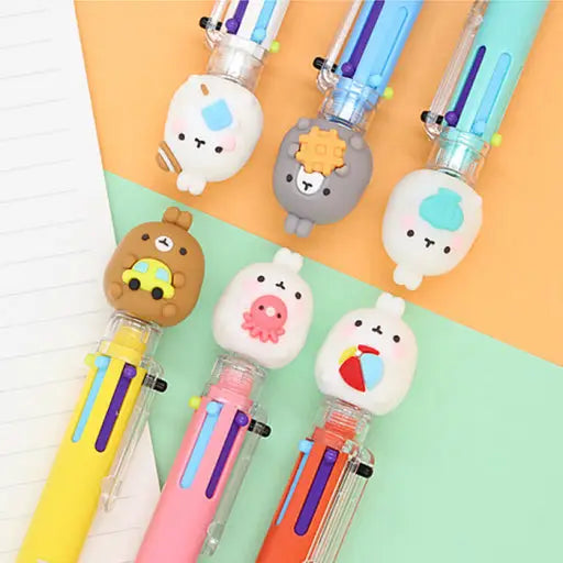 Molang 6-Color Figure Ballpoint Pen – Assorted Designs