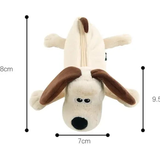 Wallace & Gromit Plush Gromit Dog Pencil Case Pouch - Luckyplanetusa