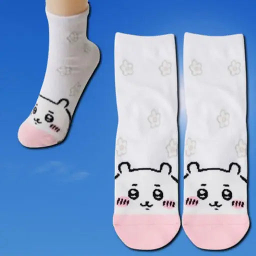 Chiikawa Flower Mid-Crew Soft Cotton Socks