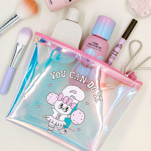Esther Bunny Aesthetic Hologram Pouch – Cute Makeup & Travel Bag