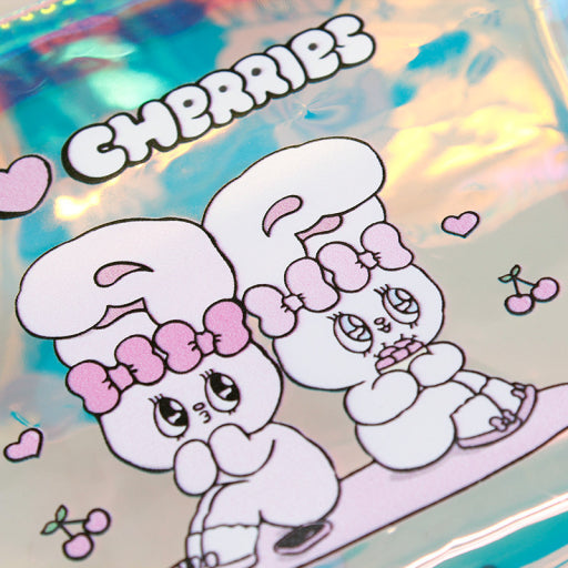 Esther Bunny Aesthetic Hologram Pouch – Cute Makeup & Travel Bag - Luckyplanetusa