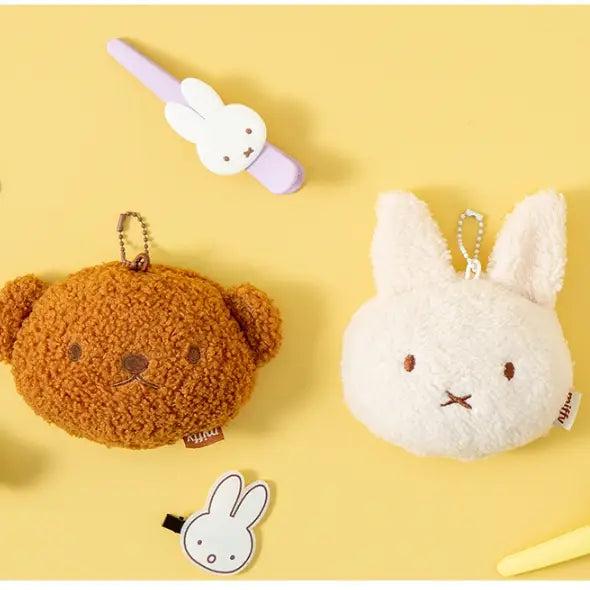 Miffy & Boris Plush Mirror Keychain – Soft Sherpa Edition