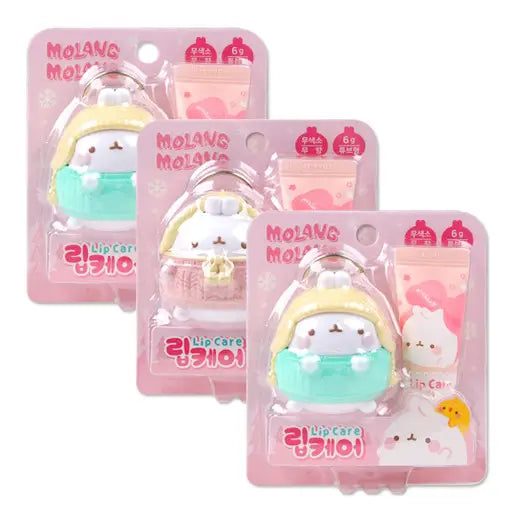 Molang Lip Care Lip Balm Gift Set with Figure Keyring