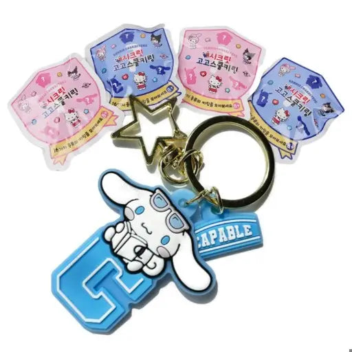 Sanrio Varsity School look style keyring Random Zipper Charm