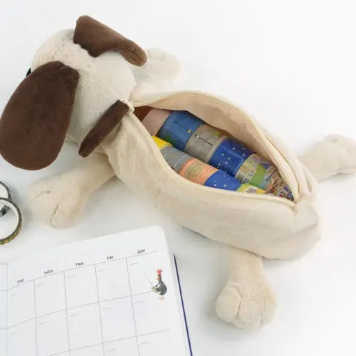 Wallace & Gromit Plush Gromit Dog Pencil Case Pouch - Luckyplanetusa