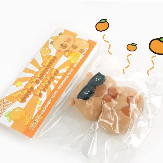 Gentle Capybara Squishy Toy – Orange Edition