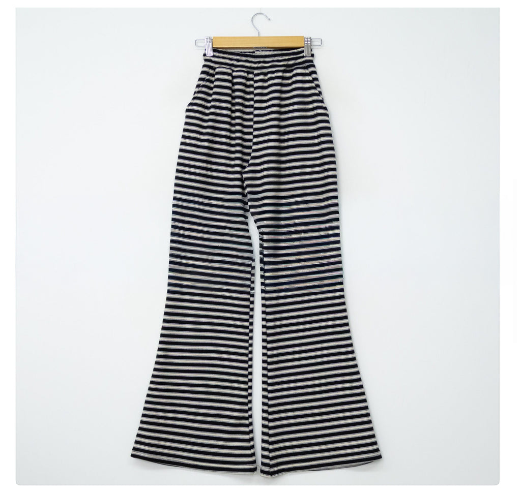 Soft Fleece Stripe Flare Pants