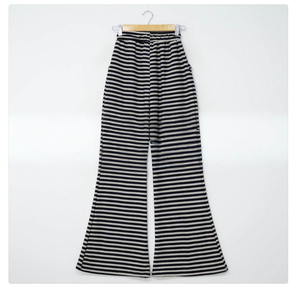 Soft Fleece Stripe Flare Pants