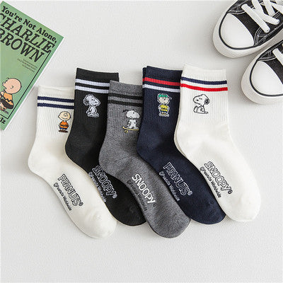 Snoopy & Charlie Brown daily Crew Ankle Sock