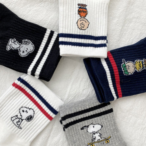 Snoopy & Charlie Brown daily Crew Ankle Sock