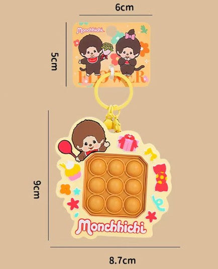 Monchhichi Push Pop Keychain – Sensory Fidget Bag Charm - Luckyplanetusa