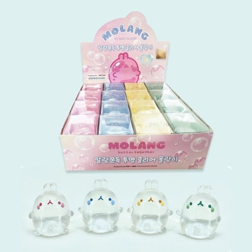 Molang Clear Mochi Squishy Figure Fidget Toy- Random Box - Luckyplanetusa