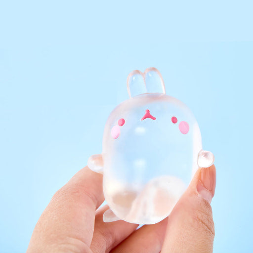 Molang Clear Mochi Squishy Figure Fidget Toy- Random Box
