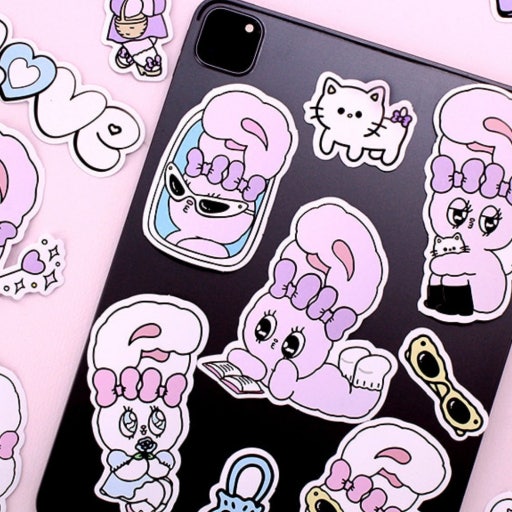 Esther Bunny Big Sticker Pack – Removable Deco Sticker Set - Luckyplanetusa