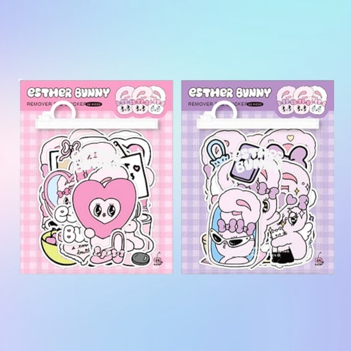 Esther Bunny Big Sticker Pack – Removable Deco Sticker Set - Luckyplanetusa