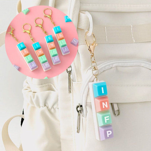 MBTI Keycap DIY Keychain – Customizable Keyboard Charm (Blind Box)