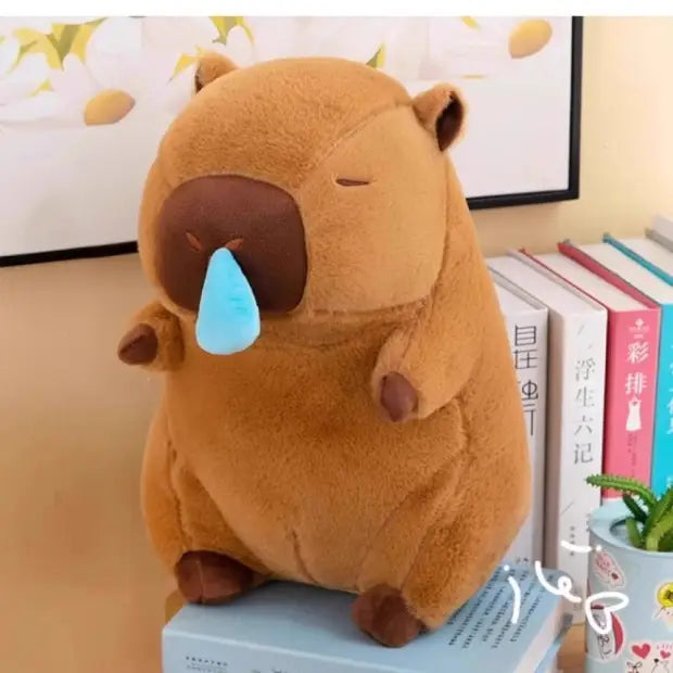Funny Capybara Plush – With Movable Snot or Carrot