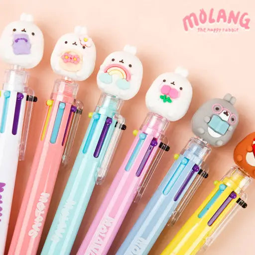Molang 6-Color Figure Ballpoint Pen – Assorted Designs