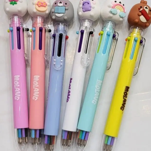 Molang 6-Color Figure Ballpoint Pen – Assorted Designs