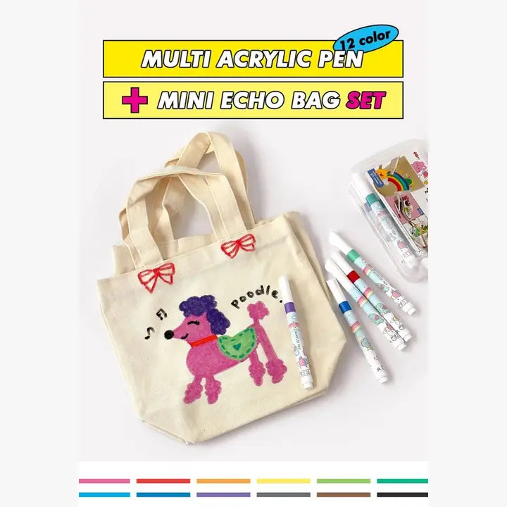 12 Acrylic pen + Mini Echo bag Set / DIY Set Kit