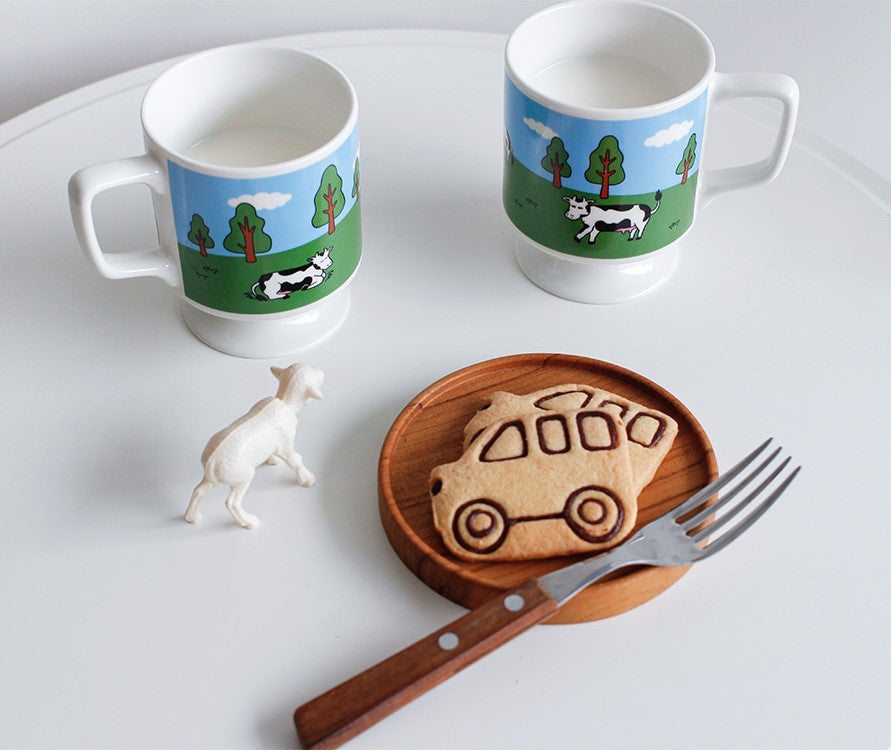 Home CAFE style Vintage Mugs Cup-Home Deco/Heel Mug Cup-Cow