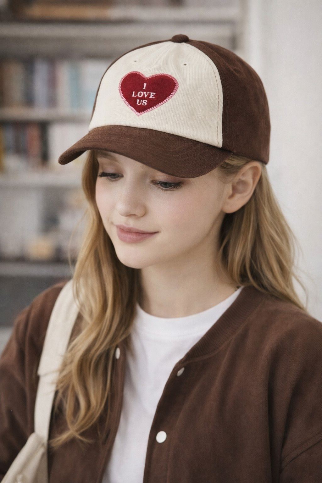 I Love Us Heart Patch Corduroy Ball Cap Unisex 4 Colors