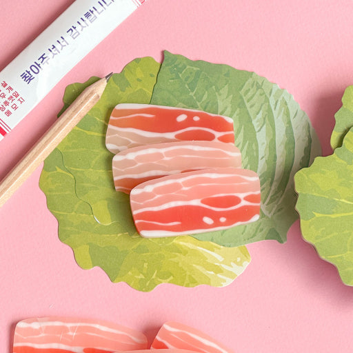 Premium Samgyeopsal (K-BBQ) Memo & Eraser Set-Random - Luckyplanetusa